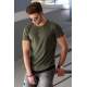 Madmext Khaki Basic T-shirt for Men 4465 - Haki