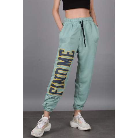 Mad Girls Almond Green Sweatpants MG1101 - Çağla yeşili