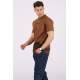 Madmext Men Printed Maroon T-shirt 5810 - Kahverengi