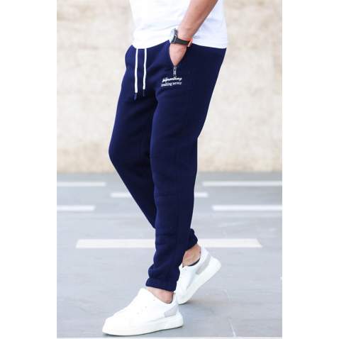 Madmext Navy Blue Embroidered Sweatpants For Men 5434 - Lacivert