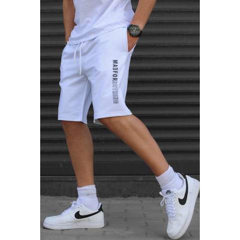 Madmext White Capri Shorts 5403 - Beyaz