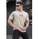 Madmext Men Printed Beige T-shirt 5383 - Bej