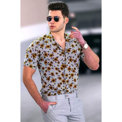 Madmext Yellow Men Shirt 4928 - Sarı