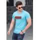 Madmext Blue Printed T-shirt for Men 4589 - Mavi