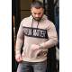 Hooded Printed Sweatshirt Camel 2751 - Camel