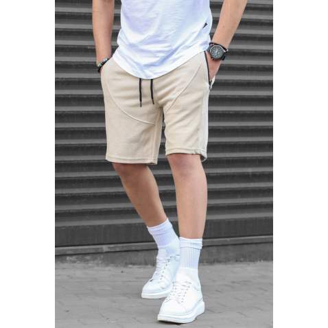 Men Beige Capri Shorts - Bej