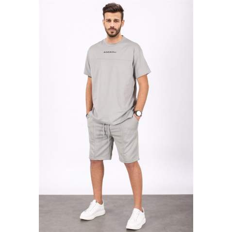 Madmext Men Dye Gray Shorts Set 5382 - Boyalı gri