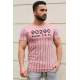 Madmext Pink Striped T-shirt for Men 2863 - Pudra