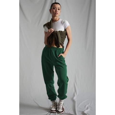 Women Dark Green Oversize Sweatpants MG1235 - Koyu yeşil