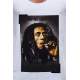 Madmext White Bob Marley Printed T-shirt for Men 2632 - Beyaz