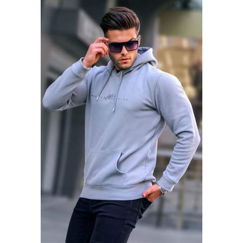 Dye Gray Basic Hoodie Sweatshirt 6014 - Boyalı gri