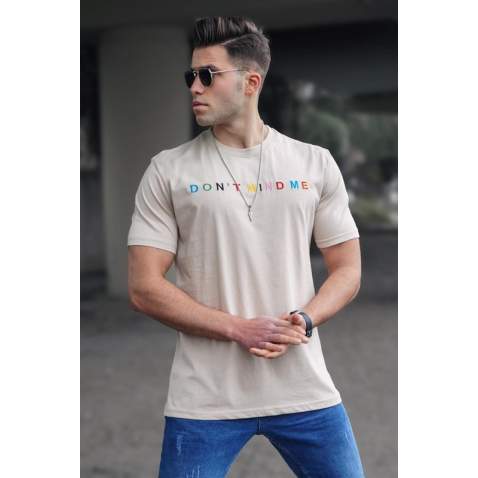 Madmext Men Beige T-shirt 5363 - Bej