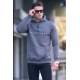 Madmext Men Printed Smoke Gray Sweatshirt 5340 - Füme