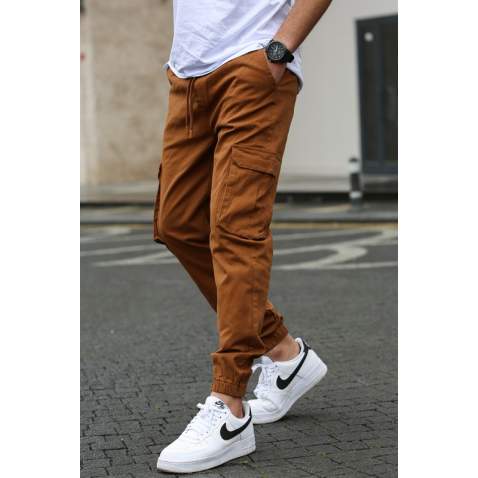 Men Camel Cargo Trousers 5447 - Camel