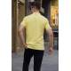 Men Embroided Yellow Polo T-Shirt 5875 - Sarı