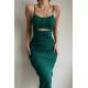 Mad Girls Dark Green Strap Dress MG1438 - Koyu yeşil