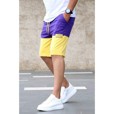 Madmext Purple Two Tone Capri for Men Mad2922 - Mor