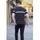 Men Striped Black Polo T-Shirt 5734 - Siyah