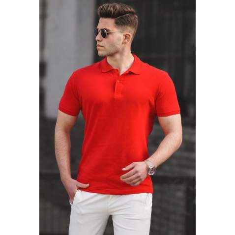 Madmext Men Plain Red Polo T-shirt 5101 - Bordo