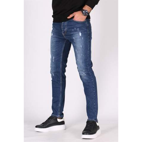 Madmext Men Slim Fit Dark Blue Jeans 5096 - Koyu mavi