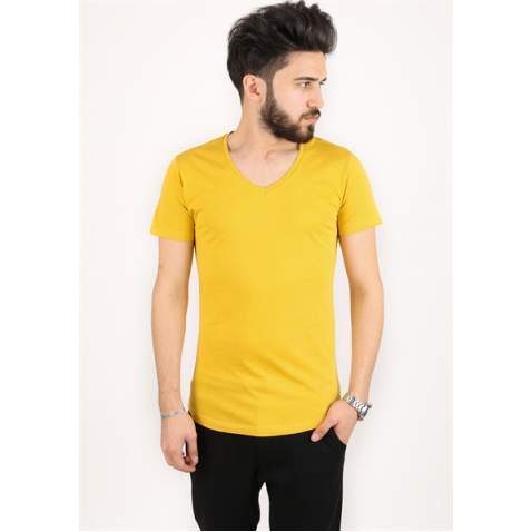 Madmext Yellow T-Shirt 2309 - Sarı