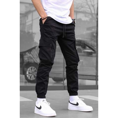 Men Black Cargo Trousers 5647 - Siyah