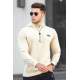 MMadmext Men Printed Beige Sweatshirt 5297 - Bej