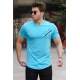 Madmext Blue Printed T-shirt for Men 4627 - Mavi