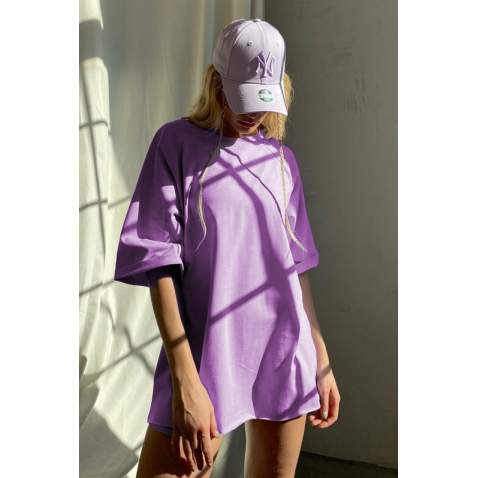 Mad Girls Oversize Lilac T-shirt MG1354 - Lila