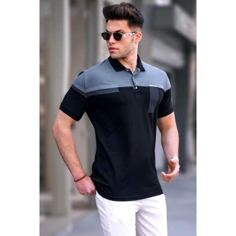 Men Black Polo T-Shirt 5855 - Siyah