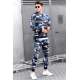 Madmext Blue Camouflage Patterned Tracksuit Set 4765 - Mavi