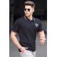 Madmext Men Black Polo Shirt 3055 - Siyah