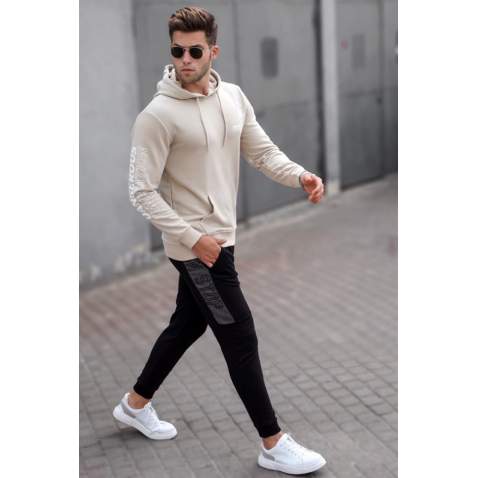 Madmext Men Printed Beige Sweatshirt 5313 - Bej