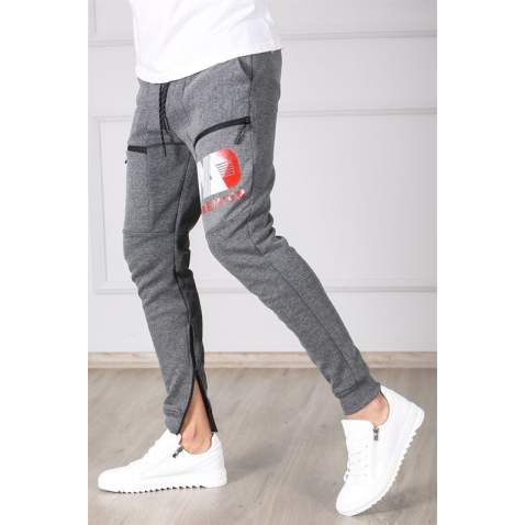 Madmext Printed Khaki Sweatpants 4208