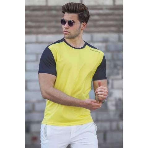 Madmext Men Printed Yellow T-shirt 5269 - Sarı