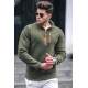 Madmext Men Khaki Polar Sweatshirt 4993 - Haki