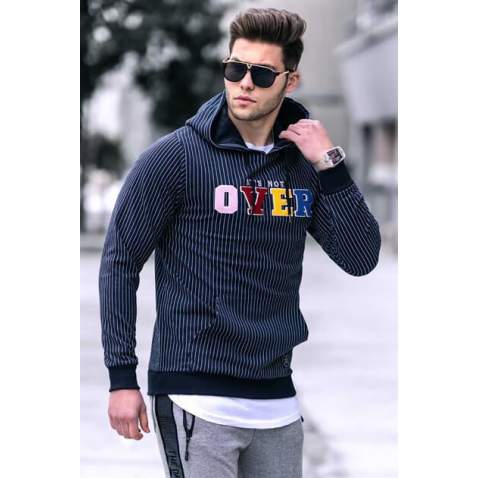 Madmext Men Hoodie Navy Blue Sweatshirt 2788 - Lacivert