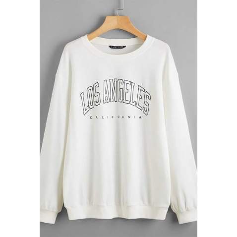 Mad Girls Printed White Sweatshirt MG780 - Beyaz