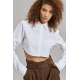 Mad Girls White Crop Top Shirt MG1382 - Beyaz