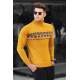 Madmext Mustard Patterned Turtleneck Jumper 4690 - Hardal