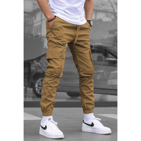 Men Stone Brown Cargo Trousers 5647 - Taş rengi