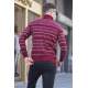 Madmext Men Turtleneck Maroon Knitted Sweater 5170 - Bordo