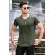 Madmext Khaki Basic T-shirt for Men 4474 - Haki