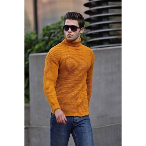 Madmext Yellow Turtleneck Jumper 4368 - Sarı