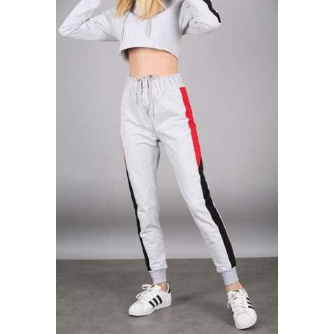 Mad Girls Grey Tracksuit with Hooded MG301 - Gri