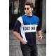 Madmext Men Printed Navy Blue T-shirt 962 - Lacivert