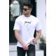 Madmext Men Embroided White T-shirt 5380 - Beyaz