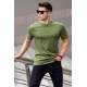 Madmext Men Printed Khaki T-shirt 5395 - Haki