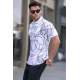 Men Designed White Polo T-Shirt 5873 - Beyaz