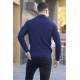 Navy Blue Mock Turtleneck Knitwear Sweater 5969 - Lacivert